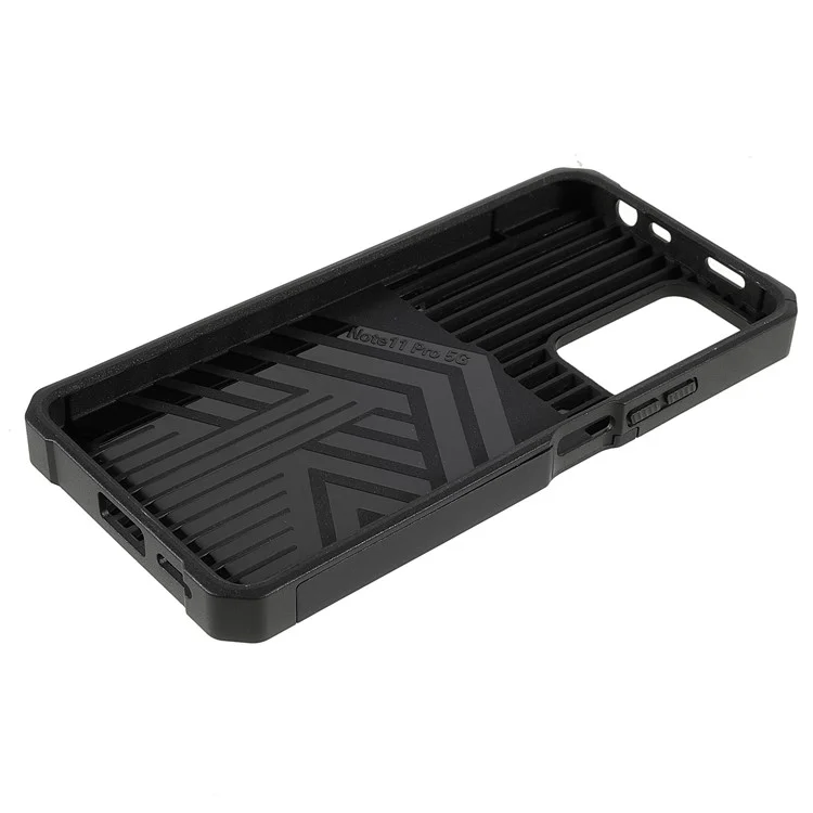 Kamera-schieberegler Anti-fall-schutz PC + Tpu-telefonkartenkarte Und Kickstand-design-telefonabdeckung Für Xiaomi Redmi Note 11 Pro 5G (China) (MediaTek)/Note 11 Pro + 5G - Schwarz