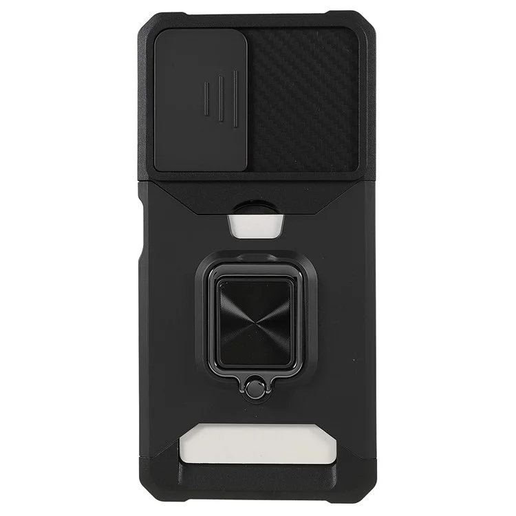 Caméra de Protection Anti-automne PC + TPU TPU Téléphone Carte de Cartes de Boîtier et Conception de Kickstand Couverture de Téléphone Pour Xiaomi Redmi Note 11 Pro 5G (chine) (mediatek) / Note 11 Pro + 5G - le Noir