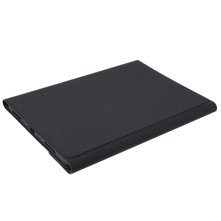 For Xiaomi Pad 5/Pad 5 Pro Pen Slot Design Tablet Protective Stand Case Cloth Texture Leather Cover + Wireless Bluetooth-compatible Keyboard - Black