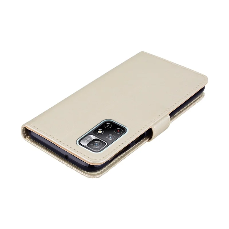 For Xiaomi Redmi Note 11 5G (China) (MediaTek)/Redmi Note 11T 5G/Note 11S 5G Anti-scratch PU Leather+TPU Flip Phone Case Stylish Imprinted Owl Flower Pattern Wallet Shell - Gold