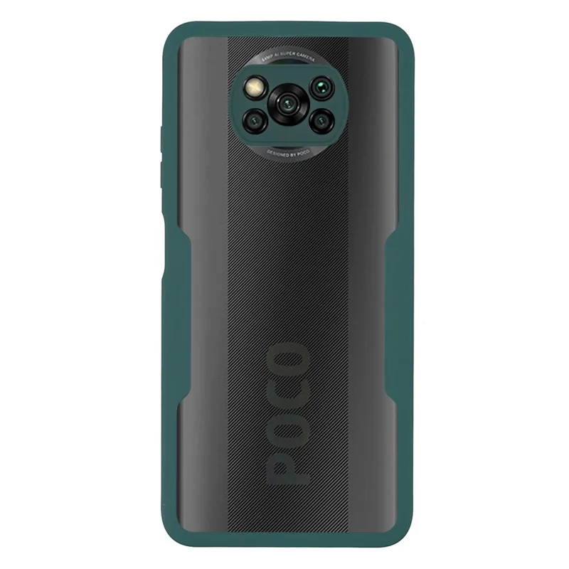 Protezione Della Fotocamera Ibrida Acrilica + Guscio di Telefono TPU Con Protezione Dello Schermo PET Per Xiaomi Poco X3 NFC/Poco X3 Pro/Poco X3 - Blu Notte