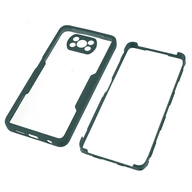 Protezione Della Fotocamera Ibrida Acrilica + Guscio di Telefono TPU Con Protezione Dello Schermo PET Per Xiaomi Poco X3 NFC/Poco X3 Pro/Poco X3 - Blu Notte