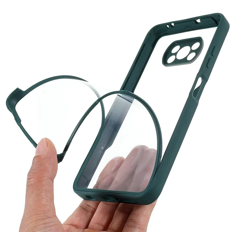 Protezione Della Fotocamera Ibrida Acrilica + Guscio di Telefono TPU Con Protezione Dello Schermo PET Per Xiaomi Poco X3 NFC/Poco X3 Pro/Poco X3 - Blu Notte