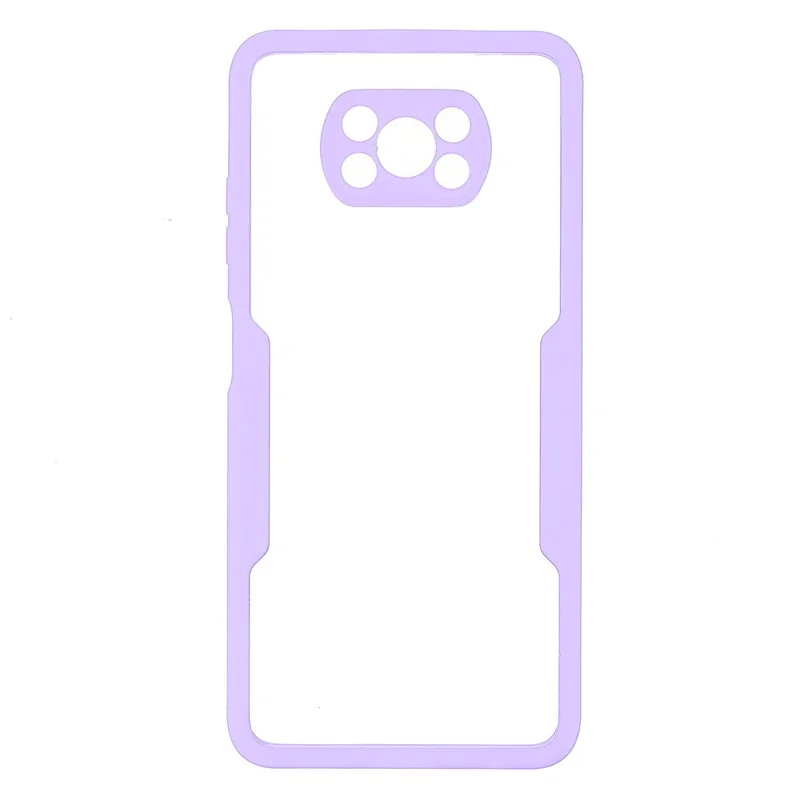 Camera Protection Hybrid Acrylic + TPU Phone Case Shell with PET Screen Protector for Xiaomi Poco X3 NFC/Poco X3 Pro/Poco X3 - Purple