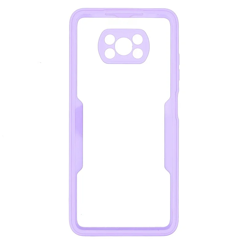 Camera Protection Hybrid Acrylic + TPU Phone Case Shell with PET Screen Protector for Xiaomi Poco X3 NFC/Poco X3 Pro/Poco X3 - Purple