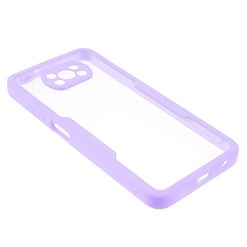 Camera Protection Hybrid Acrylic + TPU Phone Case Shell with PET Screen Protector for Xiaomi Poco X3 NFC/Poco X3 Pro/Poco X3 - Purple