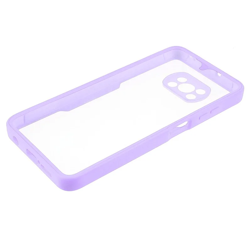 Camera Protection Hybrid Acrylic + TPU Phone Case Shell with PET Screen Protector for Xiaomi Poco X3 NFC/Poco X3 Pro/Poco X3 - Purple