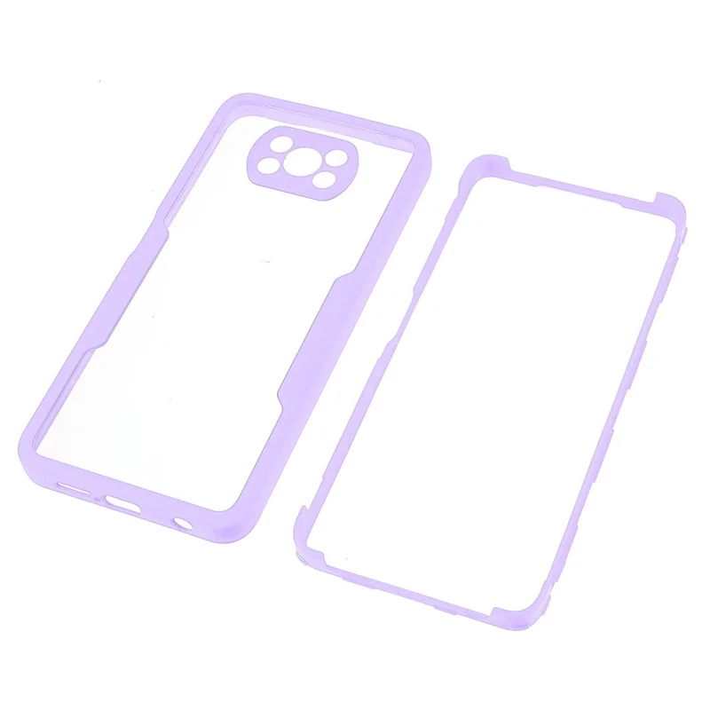 Camera Protection Hybrid Acrylic + TPU Phone Case Shell with PET Screen Protector for Xiaomi Poco X3 NFC/Poco X3 Pro/Poco X3 - Purple