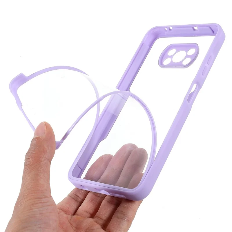 Camera Protection Hybrid Acrylic + TPU Phone Case Shell with PET Screen Protector for Xiaomi Poco X3 NFC/Poco X3 Pro/Poco X3 - Purple