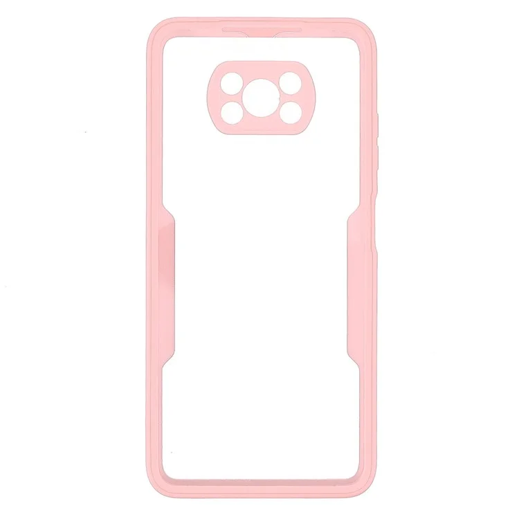Camera Protection Hybrid Acrylic + TPU Phone Case Shell with PET Screen Protector for Xiaomi Poco X3 NFC/Poco X3 Pro/Poco X3 - Pink