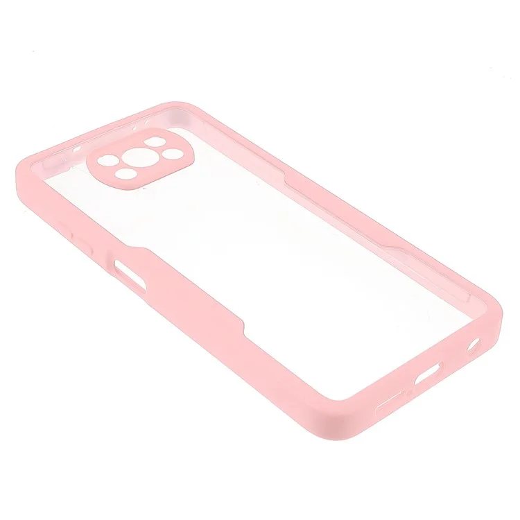 Camera Protection Hybrid Acrylic + TPU Phone Case Shell with PET Screen Protector for Xiaomi Poco X3 NFC/Poco X3 Pro/Poco X3 - Pink