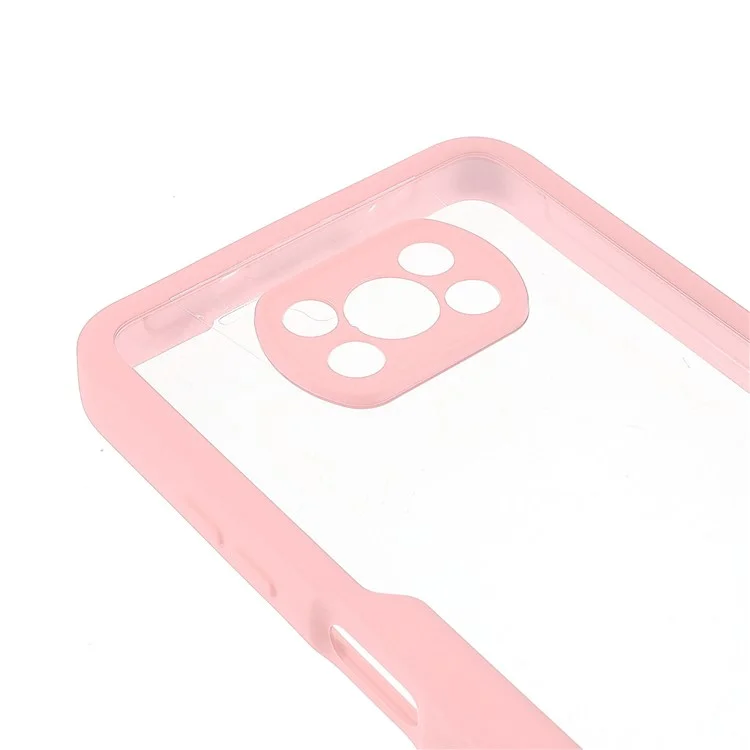 Camera Protection Hybrid Acrylic + TPU Phone Case Shell with PET Screen Protector for Xiaomi Poco X3 NFC/Poco X3 Pro/Poco X3 - Pink