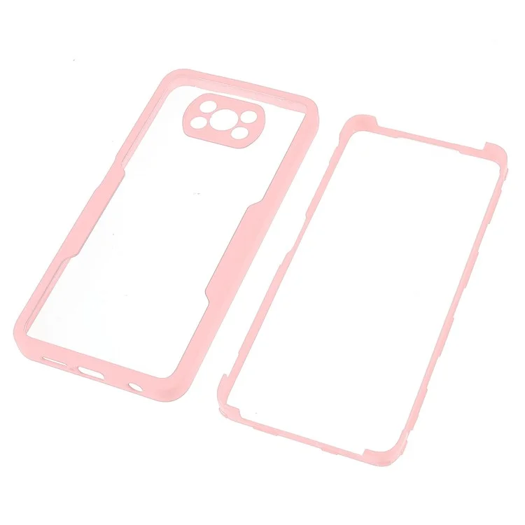 Camera Protection Hybrid Acrylic + TPU Phone Case Shell with PET Screen Protector for Xiaomi Poco X3 NFC/Poco X3 Pro/Poco X3 - Pink