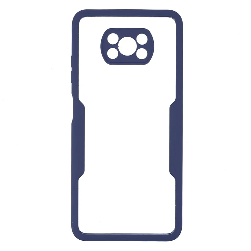 Camera Protection Hybrid Acrylic + TPU Phone Case Shell with PET Screen Protector for Xiaomi Poco X3 NFC / Poco X3 Pro / Poco X3 - Navy Blue