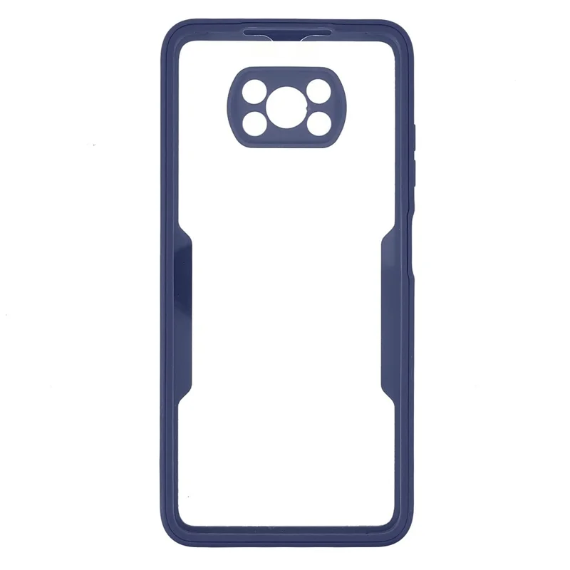Camera Protection Hybrid Acrylic + TPU Phone Case Shell with PET Screen Protector for Xiaomi Poco X3 NFC / Poco X3 Pro / Poco X3 - Navy Blue
