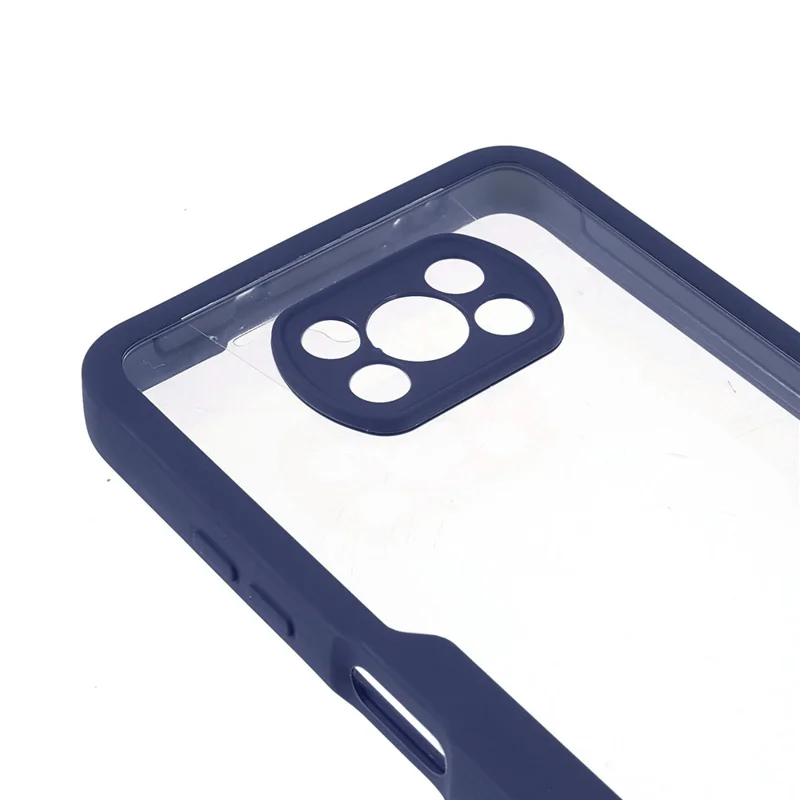 Camera Protection Hybrid Acrylic + TPU Phone Case Shell with PET Screen Protector for Xiaomi Poco X3 NFC / Poco X3 Pro / Poco X3 - Navy Blue