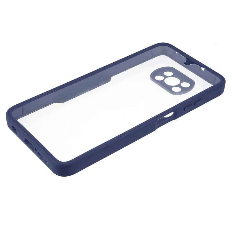 Camera Protection Hybrid Acrylic + TPU Phone Case Shell with PET Screen Protector for Xiaomi Poco X3 NFC / Poco X3 Pro / Poco X3 - Navy Blue