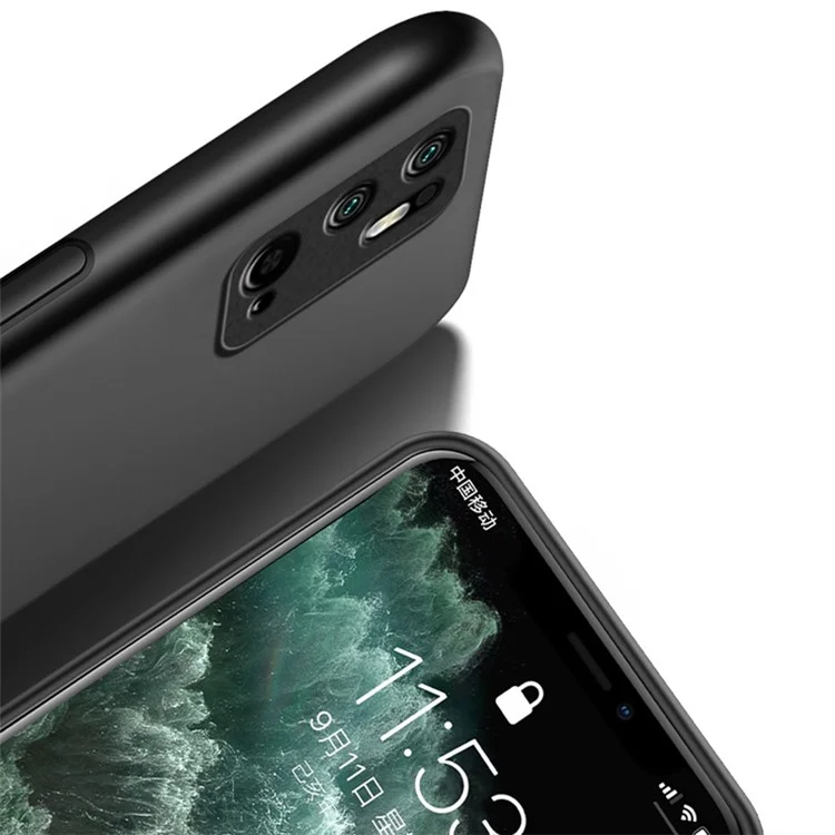 Geprägte Anti-Drop-Handyhülle aus TPU + PU-Leder mit schockabsorbierendem Schutz für Xiaomi Redmi Note 10 5G/Note 10T 5G/Poco M3 Pro 4G/5G - Schwarz