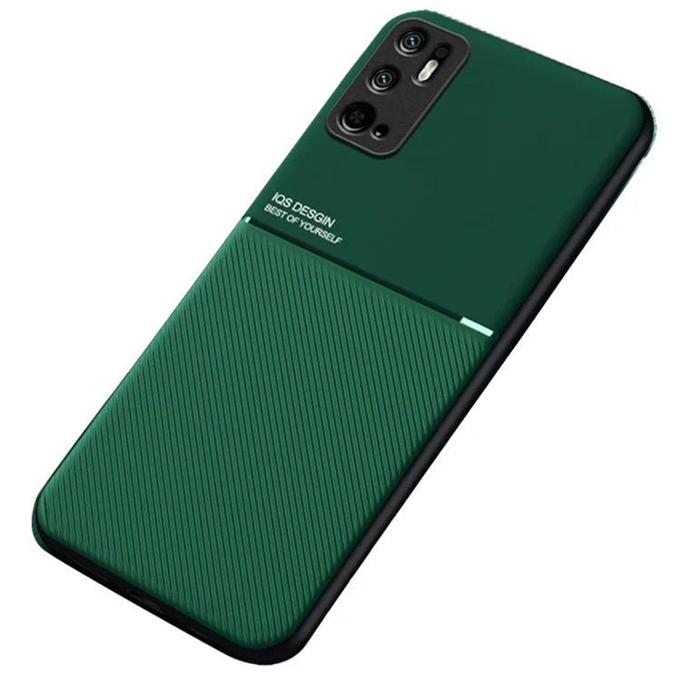 Case de Teléfono Anti-drop Impreso TPU + PU Cuero Protector a Prueba de Choque Para Xiaomi Redmi Nota 10 5g/nota 10T 5g/poco M3 Pro 4G/5G - Verde