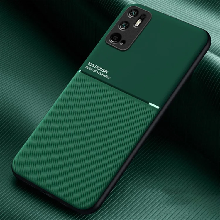 Case de Teléfono Anti-drop Impreso TPU + PU Cuero Protector a Prueba de Choque Para Xiaomi Redmi Nota 10 5g/nota 10T 5g/poco M3 Pro 4G/5G - Verde