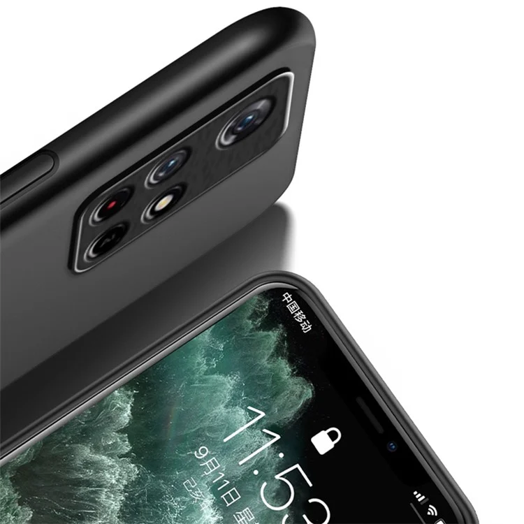 Anti-fingerprint Dustproof Mobile Phone Case TPU + PU Leather Shockproof Phone Cover with Built-in Magnetic Metal Sheet for Xiaomi Redmi Note 11 5G (China) (MediaTek)/Redmi Note 11T 5G/Note 11S 5G - Black