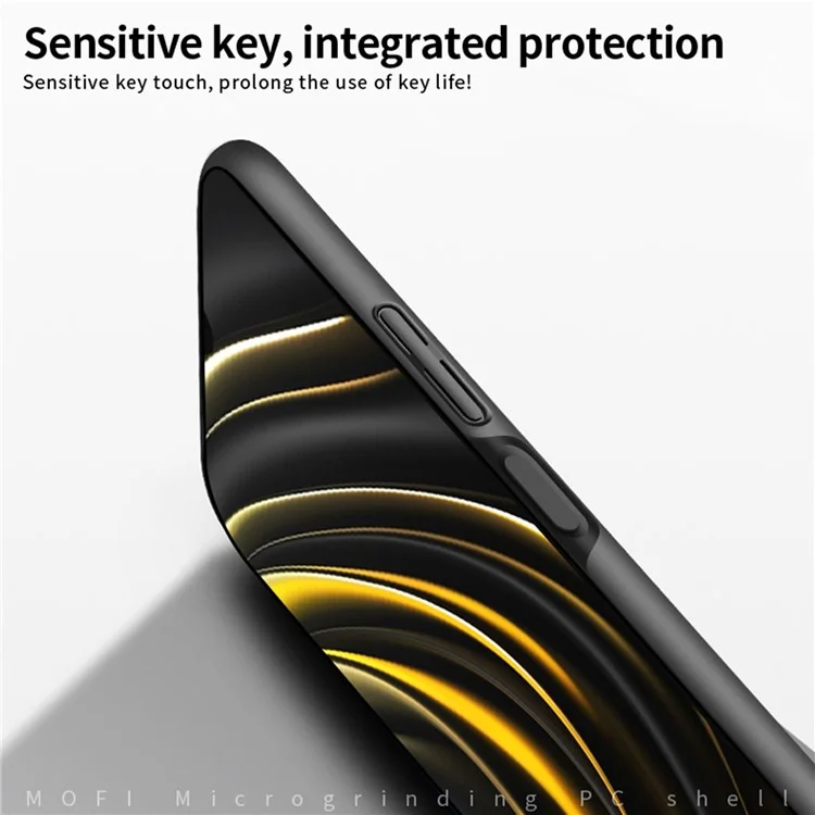 MOFI Shield Caso de Teléfono de PC Duro Ultra Delgado Finalización Mate Case de Protección Anti-drop Para Xiaomi Poco M3 - Negro