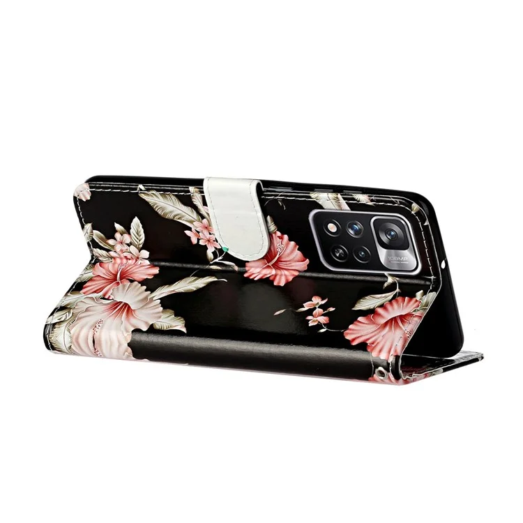 Pattern Printing PU Leather Wallet with Magnetic Closure Stand Flip Cover for Xiaomi Redmi Note 11 Pro+ 5G/Redmi Note 11 Pro 5G (China) (MediaTek) - Azaleas
