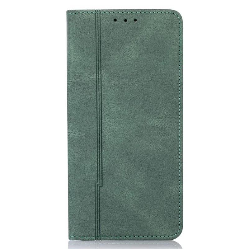Lines Imprinted PU Leather Skin-touch Wallet Stand Case Phone Cover Shell for Xiaomi Redmi Note 11 Pro 5G (China) (MediaTek)/Note 11 Pro+ 5G - Green