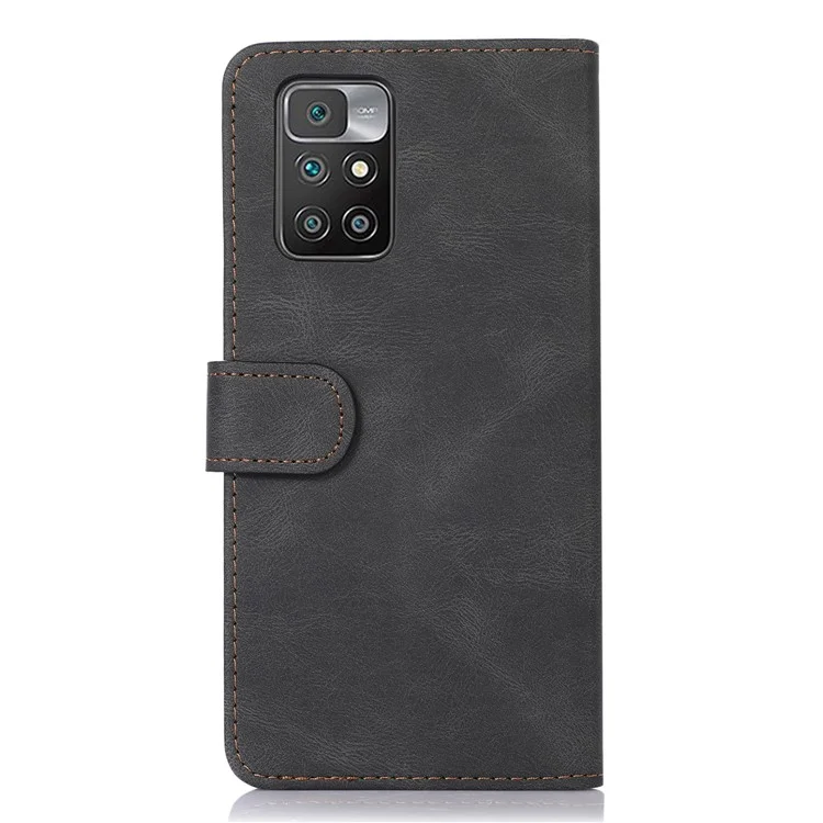 Stitching PU Leather Magnetic Clasp Stand Phone Case Wallet Protective Cover for Xiaomi Redmi Note 11 Pro 5G (China) (MediaTek)/Note 11 Pro+ 5G - Black