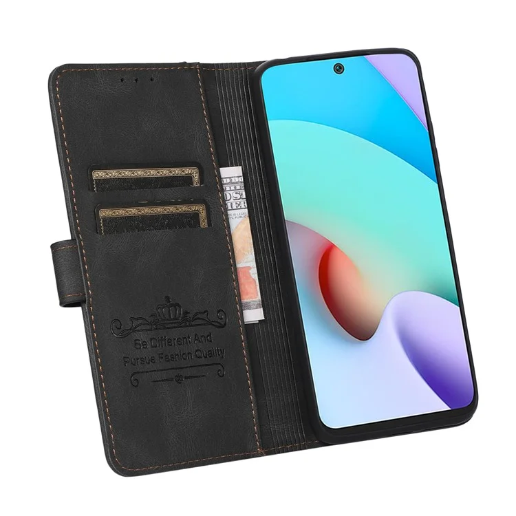 Stitching PU Leather Magnetic Clasp Stand Phone Case Wallet Protective Cover for Xiaomi Redmi Note 11 Pro 5G (China) (MediaTek)/Note 11 Pro+ 5G - Black