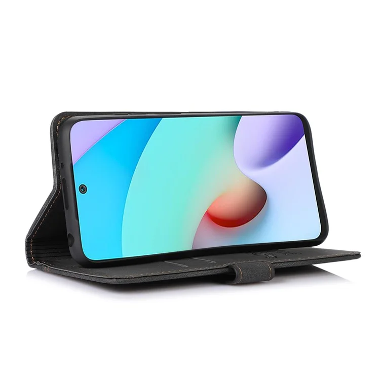 Stitching PU Leather Magnetic Clasp Stand Phone Case Wallet Protective Cover for Xiaomi Redmi Note 11 Pro 5G (China) (MediaTek)/Note 11 Pro+ 5G - Black