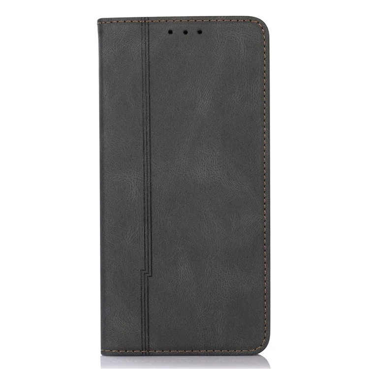Lignes de Conception de Couverture de Conception du Portefeuille à Tampon de Cutané en Cuir PU Imprimé PU Couverture de Téléphone Pour Xiaomi Redmi Note 11 4G (mediatek) / Redmi 10 4G (2021) / Redmi 10 2022 4G / 10 Prime - le Noir