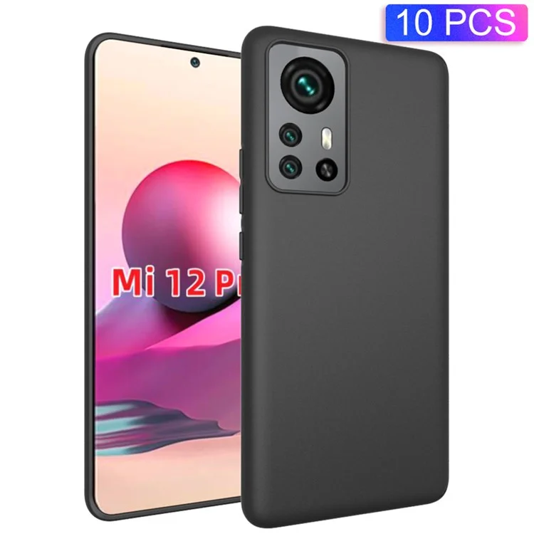 10Pcs/Pack Soft TPU Cover Double-sided Matte Finish Anti-fingerprint Mobile Phone Back Case for Xiaomi 12 Pro 5G / 12S Pro 5G /12 Pro (Dimensity) 5G