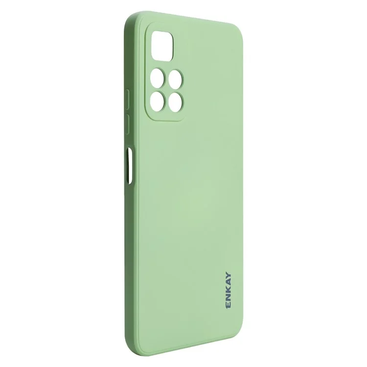 Enkay Hat Prince Scratch-resistant Soft Liquid Liquid Silicone Case de Téléphone Découpé Précis Pour Xiaomi Redmi Note 11 5G (chine) (mediatek) / Note 11S 5G / Note 11T 5G - Vert Clair