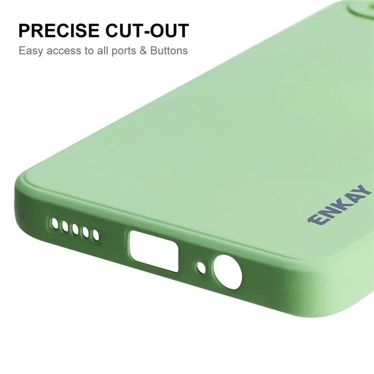 Enkay Hat Prince Scratch-resistant Soft Liquid Liquid Silicone Case de Téléphone Découpé Précis Pour Xiaomi Redmi Note 11 5G (chine) (mediatek) / Note 11S 5G / Note 11T 5G - Vert Clair