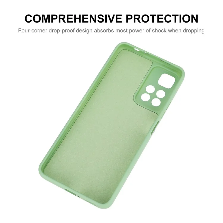 Enkay Hat Prince Couleur Solide Edge Liquide Silicone Précise Couvre du Boîtier de Téléphone à Circuit de Coupure Précise Pour Xiaomi Redmi Note 11 Pro 5G (chine) (mediatek) / Note 11 Pro + 5G - Vert Clair