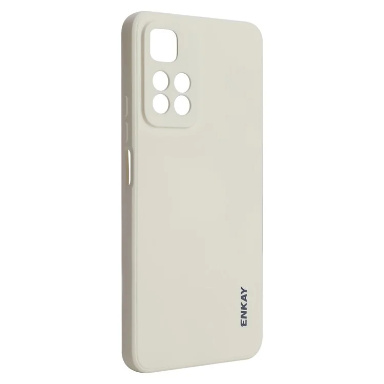 Enkay Hat Prince Feste Farbe Gerade Kante Flüssiges Silikon Präziser Ausschnitt Schockdelie -telefonhülle Für Xiaomi Redmi Note 11 Pro 5G (China) (MediaTek)/Note 11 Pro+ 5G - Beige