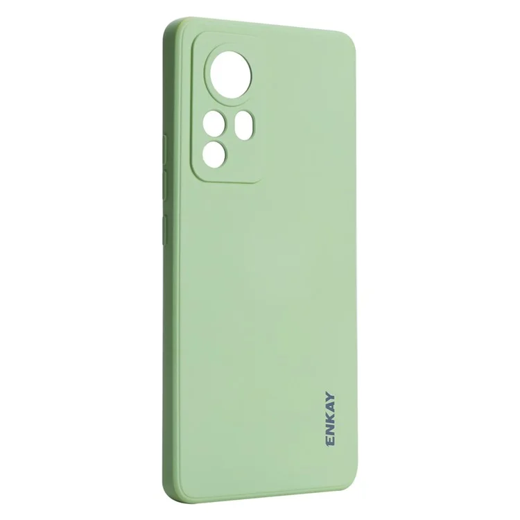 ENKAY HAT PRINCE Anti-scratch Precise Cutout Hole Opening Liquid Silicone Phone Case Phone Cover for Xiaomi 12 5G/12X 5G/12S 5G - Light Green