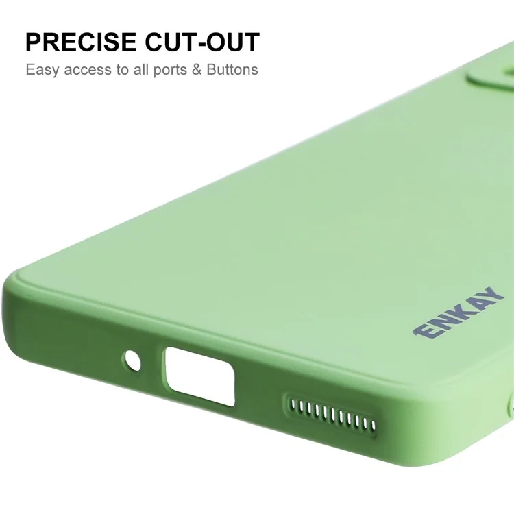 ENKAY HAT PRINCE Anti-scratch Precise Cutout Hole Opening Liquid Silicone Phone Case Phone Cover for Xiaomi 12 5G/12X 5G/12S 5G - Light Green