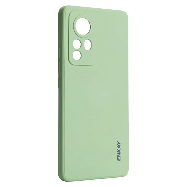 Enkay Hut Prince Für Xiaomi 12 Pro 5g / 12s Pro 5G /12 Pro (abmessung) 5G Festkörper-dropfen-resistente Mobiltelefonabdeckung Flüssiges Silikon-präzise Ultra Slim Phone Case - Hellgrün