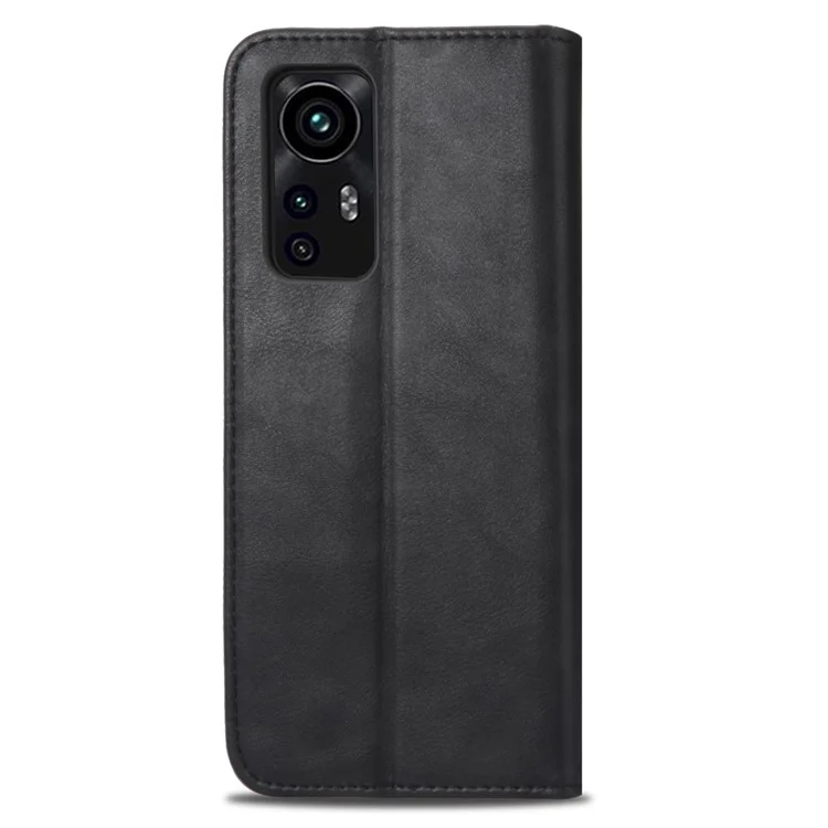 Couverture en Cuir Imprimé Rétro de Fall Proof + TPU Portefeuille de Boîtier du Portefeuille Shel de Téléphone Pour Xiaomi 12 5G / 12x 5G / 12s 5G - le Noir