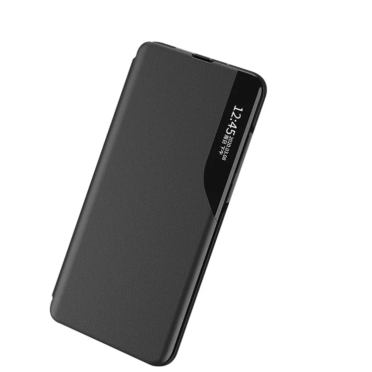 Visualizar Janela PU Couro de Couro de Choques-choques-livre de Suporte Celular Capa Para Xiaomi 12 Pro 5g / 12S Pro 5G / 12 Pro (dimensidade) 5g - Preto