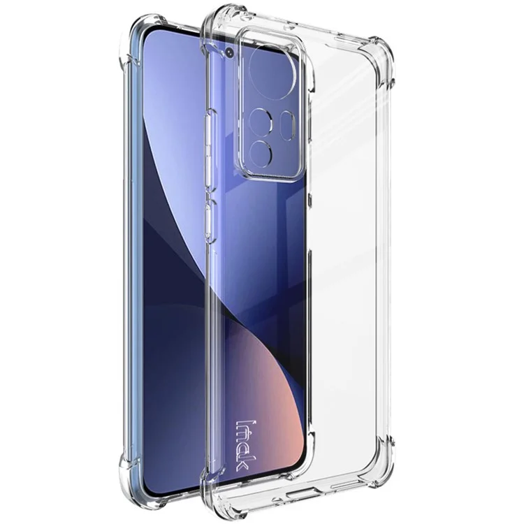 IMAK TPU Case for Xiaomi 12 5G/12X 5G/12S 5G Four Corners Anti-Scratch Back Cover with Screen Protector - Transparent