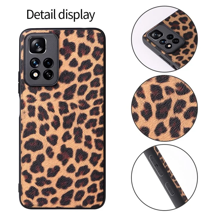 For Xiaomi Redmi Note 11 Pro 5G (China) (MediaTek)/Note 11 Pro+ 5G PU Leather Coated TPU + PC Hybrid Phone Cover Anti-Drop Enhanced Corners Case - Carbon Fiber Texture