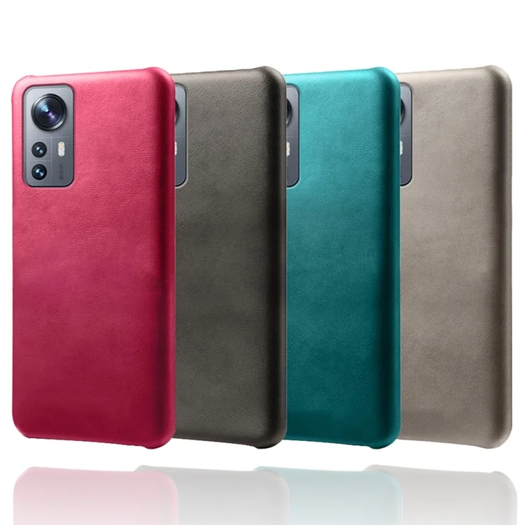 Для Xiaomi 12 5G/12X 5G/12S 5G Текстурированная защитная пленка из ПУ-кожи, устойчивая к царапинам, жесткий PC чехол для телефона - черный