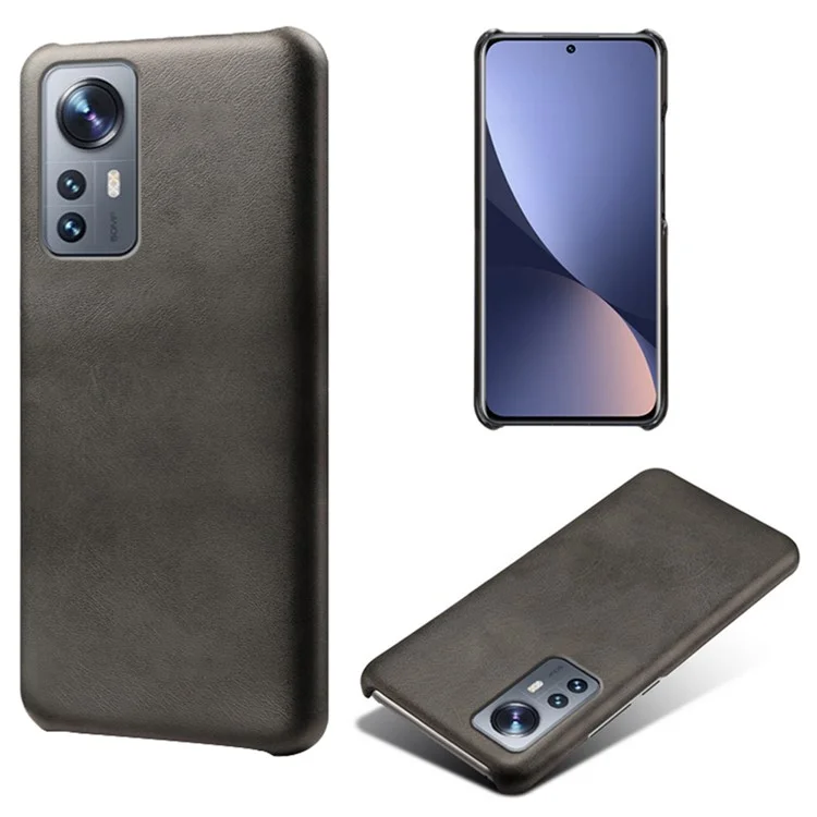 Для Xiaomi 12 Pro 5G / 12S Pro 5G /12 Pro (Dimensity) 5G Противоцарапинная противоударная текстурированная поверхность из искусственной кожи с твердым корпусом из поликарбоната, не скользящий чехол для телефона - черный