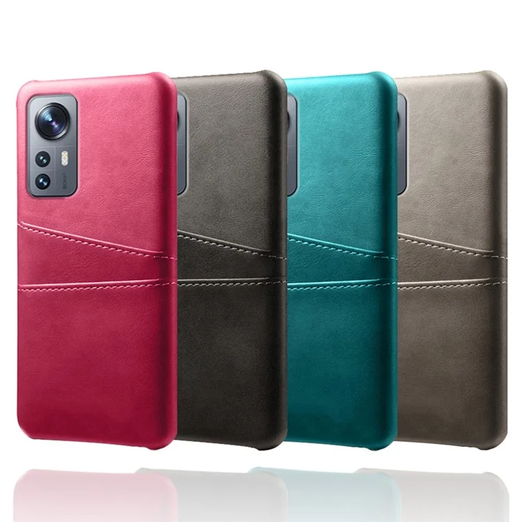 For Xiaomi 12 Pro 5G / 12S Pro 5G /12 Pro (Dimensity) 5G PU Leather + Hard PC Thin Durable Protective Phone Case with Two Card Slot Holders - Rose Gold