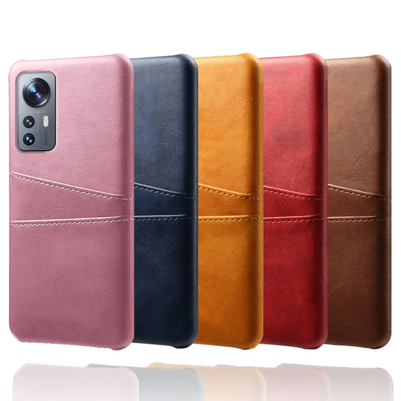 For Xiaomi 12 Pro 5G / 12S Pro 5G /12 Pro (Dimensity) 5G PU Leather + Hard PC Thin Durable Protective Phone Case with Two Card Slot Holders - Grey