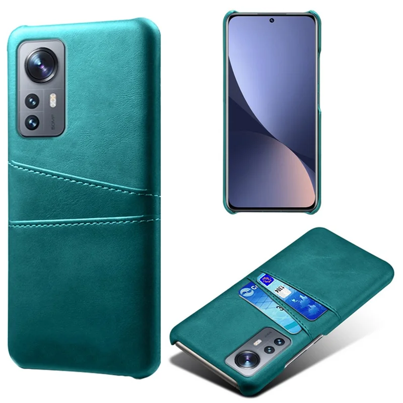 For Xiaomi 12 Pro 5G / 12S Pro 5G /12 Pro (Dimensity) 5G PU Leather + Hard PC Thin Durable Protective Phone Case with Two Card Slot Holders - Green