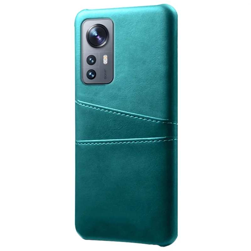 For Xiaomi 12 Pro 5G / 12S Pro 5G /12 Pro (Dimensity) 5G PU Leather + Hard PC Thin Durable Protective Phone Case with Two Card Slot Holders - Green